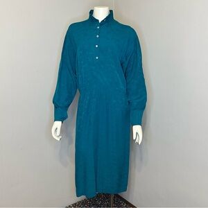 Vintage CHR Teal Silk Dress